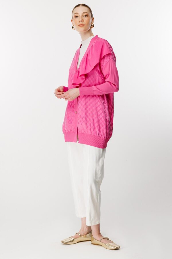 Ghisa Fırfır Detaylı Hırka PEMBE - Image 3