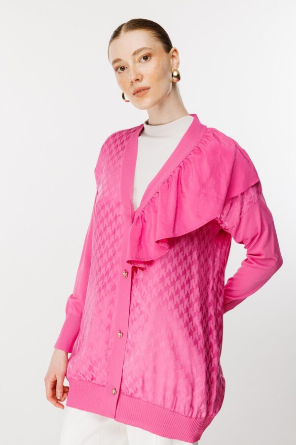 Ghisa Fırfır Detaylı Hırka PEMBE - Image 4
