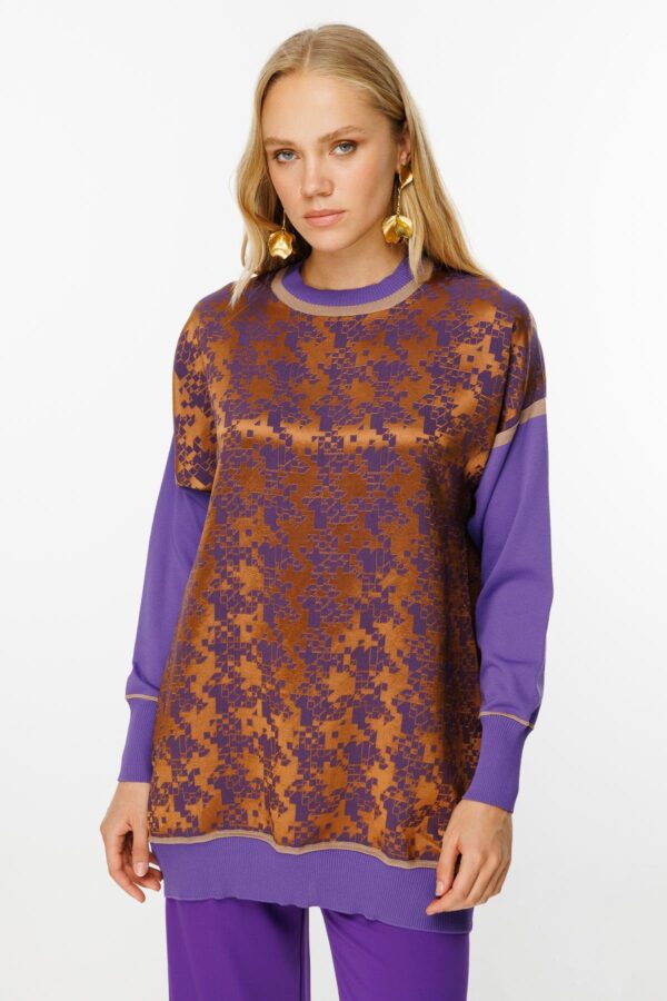 Ghisa ribana detaylı camel tunik