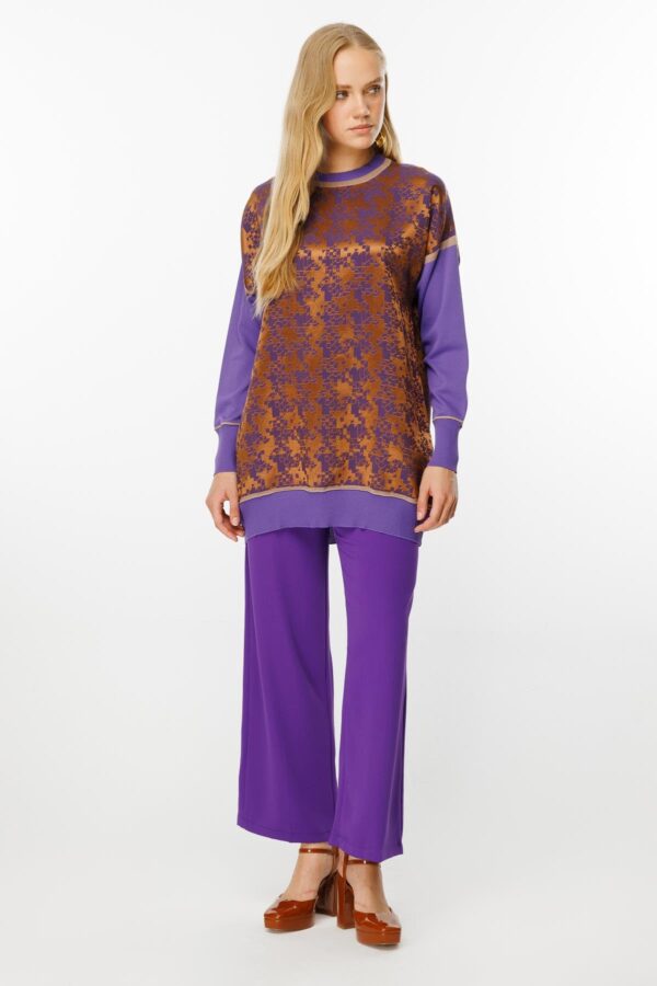 Ghisa ribana detaylı camel tunik - Görsel 4
