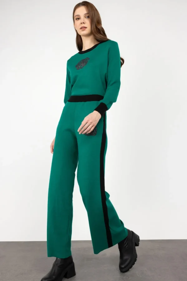 EKOL ON TAŞ BASKILI TRİKO PANTALON - Image 3