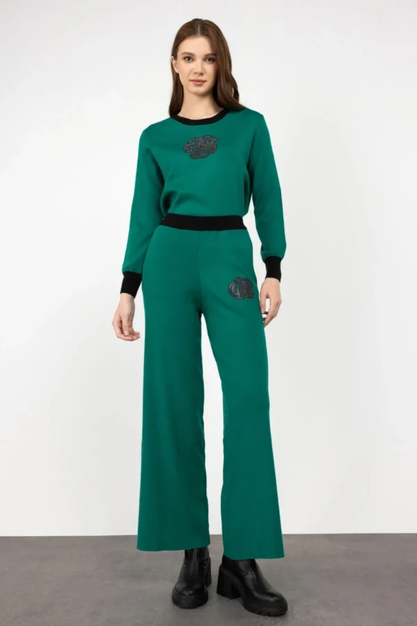 EKOL ON TAŞ BASKILI TRİKO PANTALON - Image 4