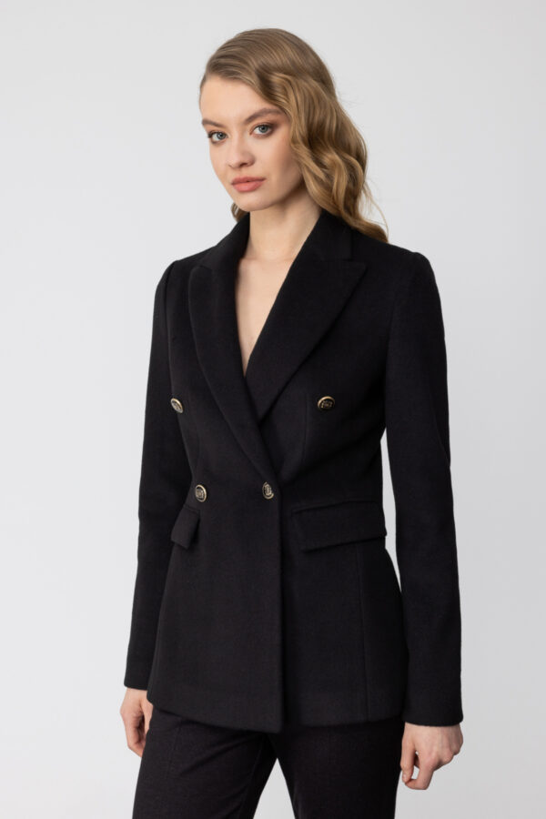 EKOL BLAZER DÜĞMELİ KAŞE CEKET SİYAH