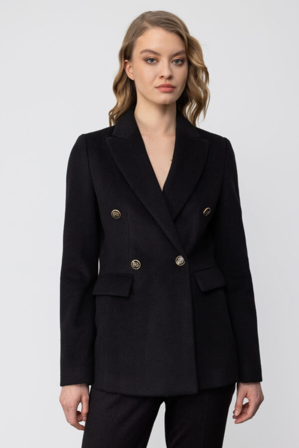 EKOL BLAZER DÜĞMELİ KAŞE CEKET SİYAH - Image 3