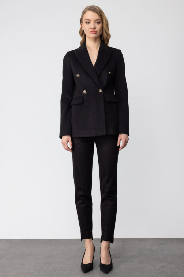 EKOL BLAZER DÜĞMELİ KAŞE CEKET SİYAH - Image 4