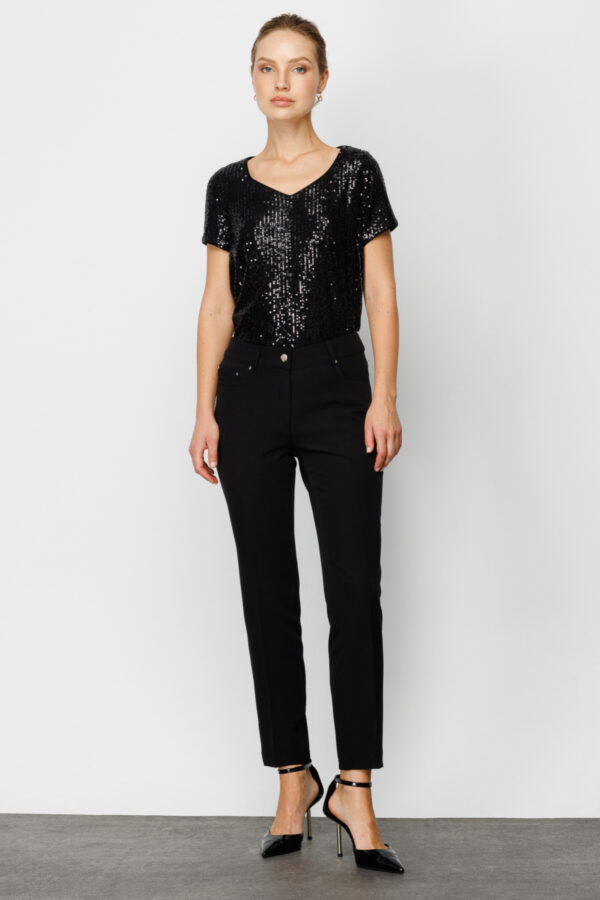 EKOL dar paça cepli siyah pantalon