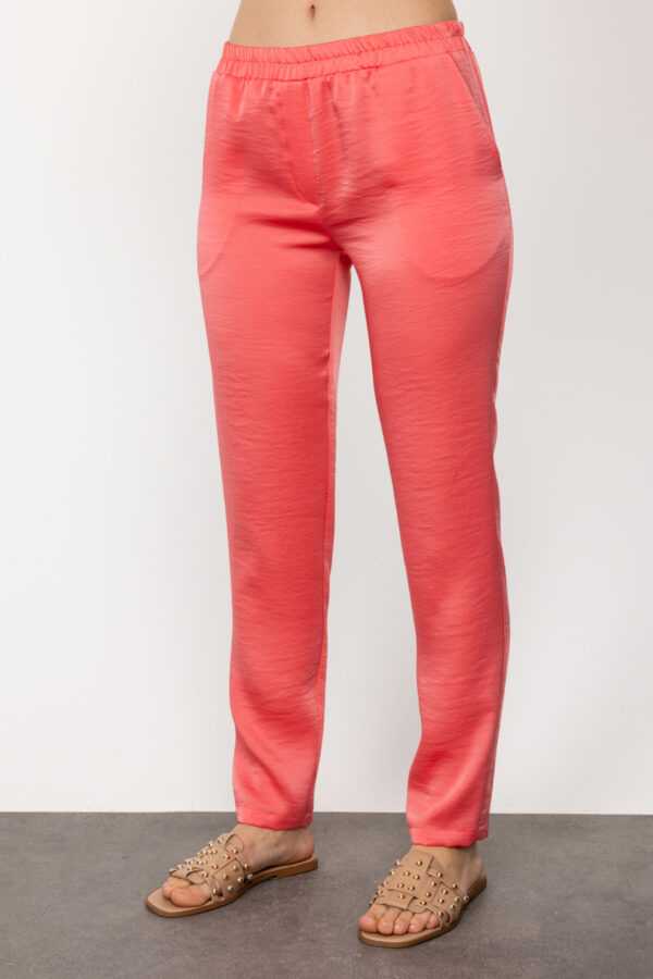 EKOL SATEN GÖRÜNÜMLÜ SOMON PANTALON - Image 5