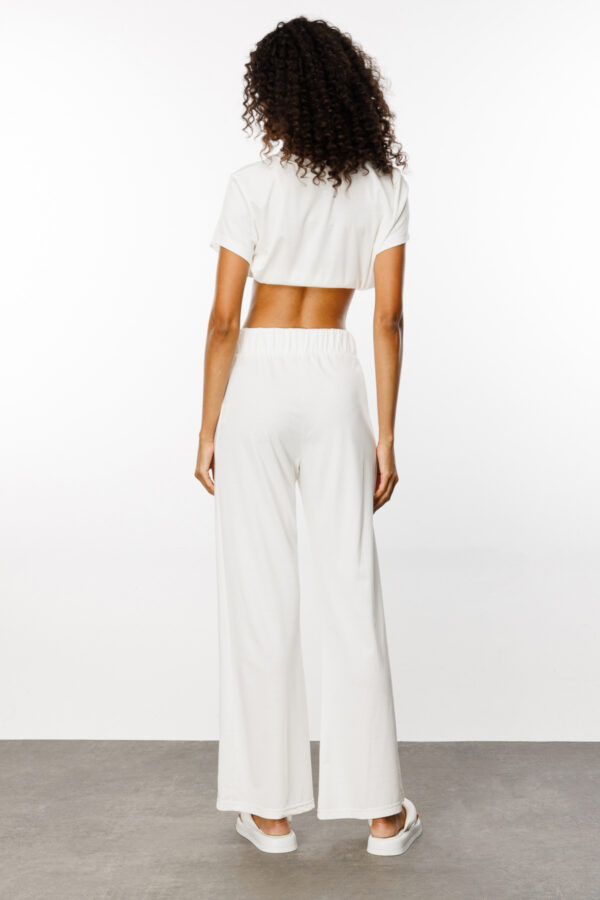EKOL ON CEPLİ ASTARSIZ PANTALON EKRU - Image 5