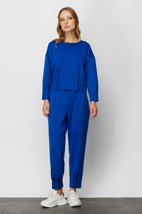 EKOL ON PİLİSE DETAYLI SWEAT SAKS - Image 3