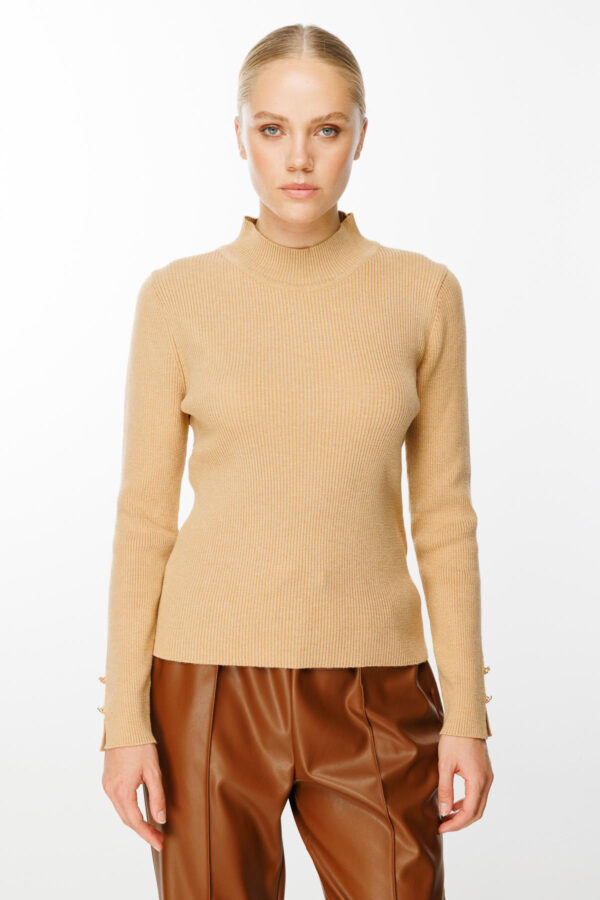 Ghısa selanik örgülü camel tunik