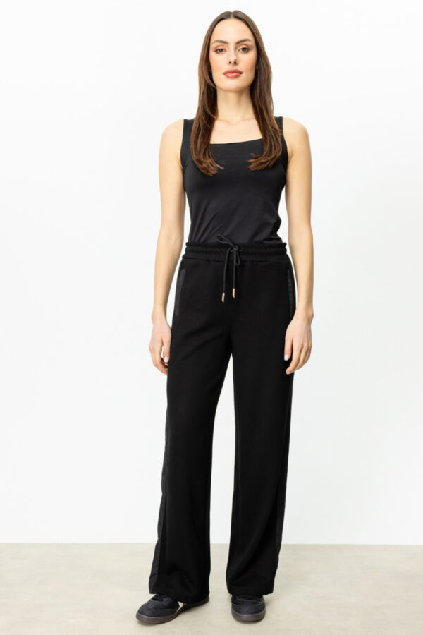EKOL ON BELİ LASTİKLİ FERMUAR CEPLİ PANTALON SİYAH