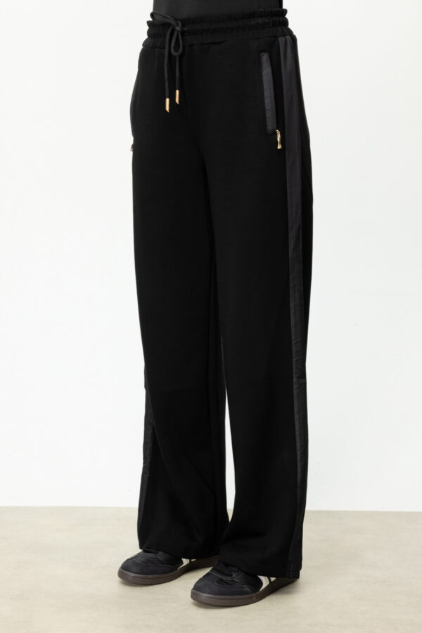 EKOL ON BELİ LASTİKLİ FERMUAR CEPLİ PANTALON SİYAH - Image 5