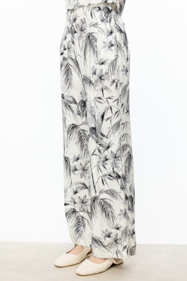 EKOL ON PİLELİ DESENLİ PANTALON EKRU - Image 5