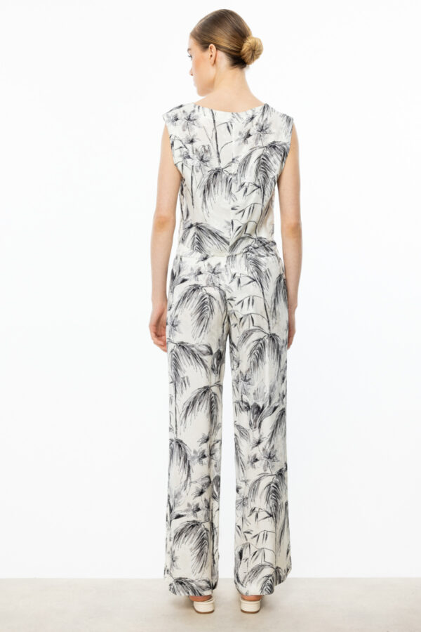 EKOL ON PİLELİ DESENLİ PANTALON EKRU - Image 6
