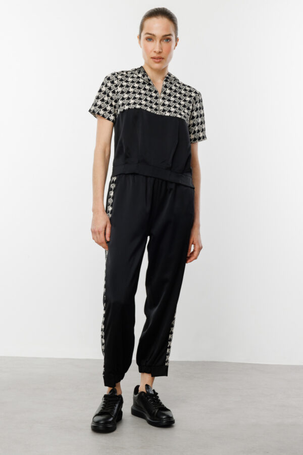 EKOL ON PAÇASI LASTİKLİ PANTALON SİYAH - Image 2