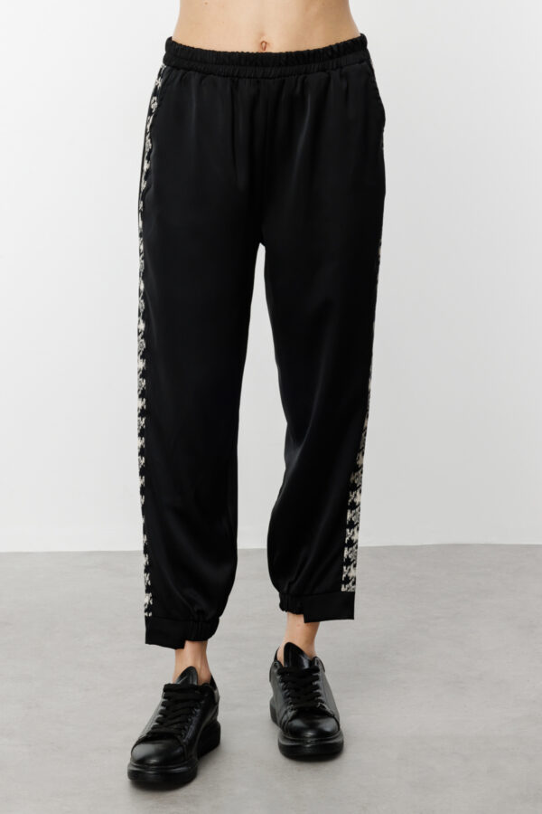 EKOL ON PAÇASI LASTİKLİ PANTALON SİYAH - Image 5