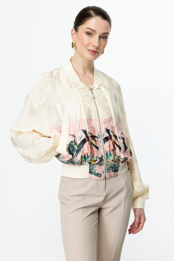EKOL ON DESENLİ RİBANALI CEKET PEMBE - Image 4