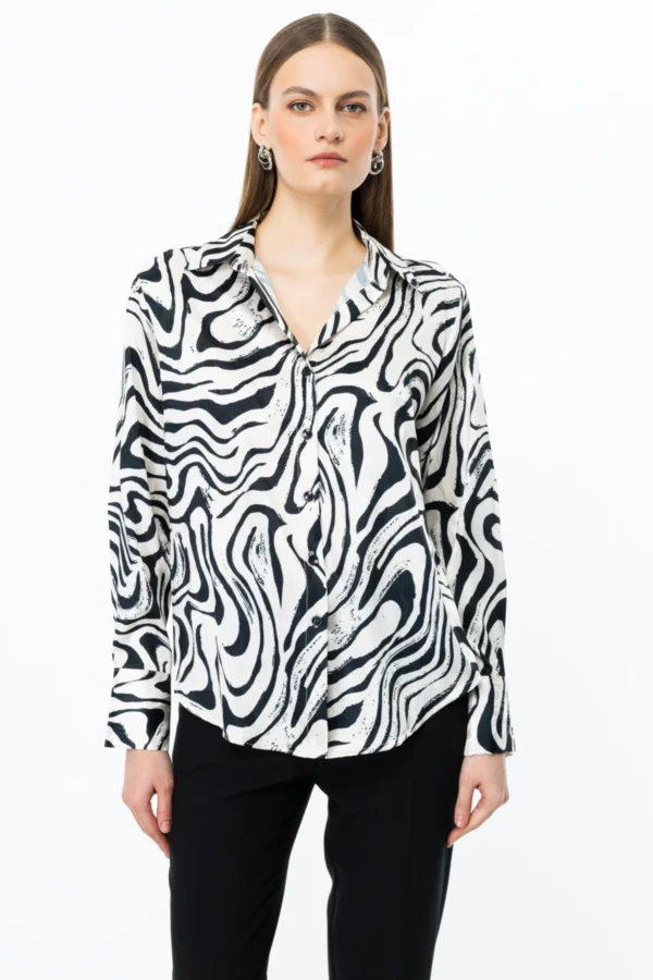EKOL ON POLO YAKA DESENLİ GÖMLEK ZEBRA
