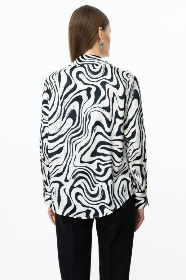 EKOL ON POLO YAKA DESENLİ GÖMLEK ZEBRA - Image 6