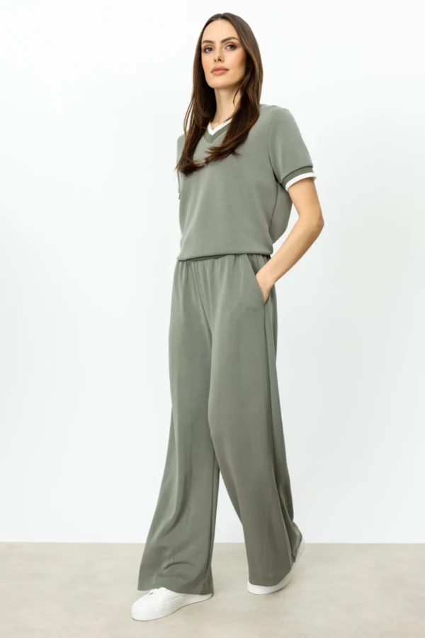 EKOL ON BELİ LASTİKLİ BOL PAÇA PANTALON - Image 3