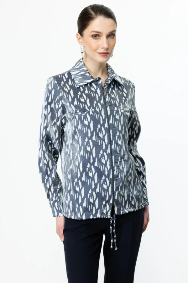EKOL ON DESENLİ FERMUARLI HIRKA SİYAH - Image 3