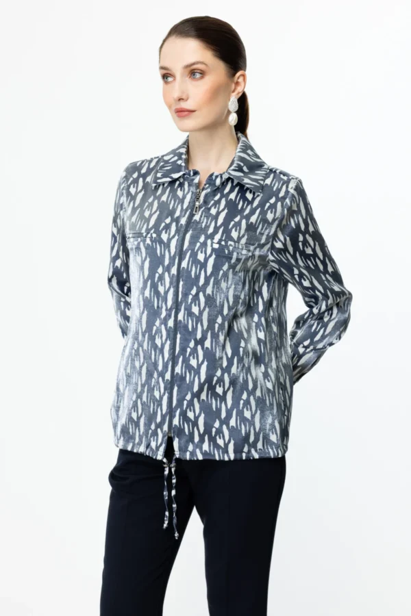 EKOL ON DESENLİ FERMUARLI HIRKA SİYAH - Image 4