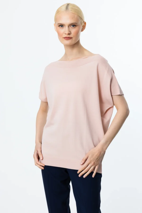 EKOL ON KAYIK YAKA DÜŞÜK KOLLU BLUZ PEMBE - Image 2