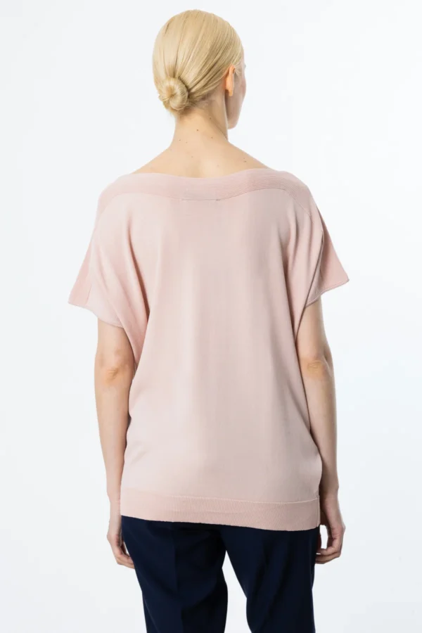 EKOL ON KAYIK YAKA DÜŞÜK KOLLU BLUZ PEMBE - Image 6